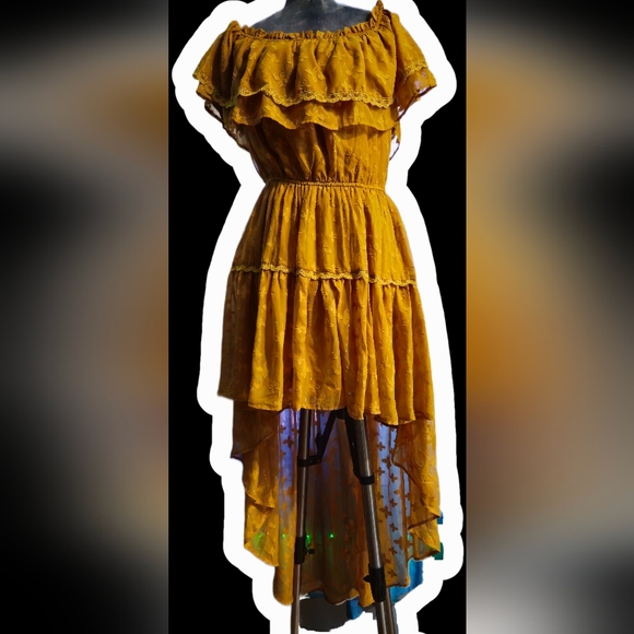 AEOM  Mustard High Low Dress - Picture 2 of 8